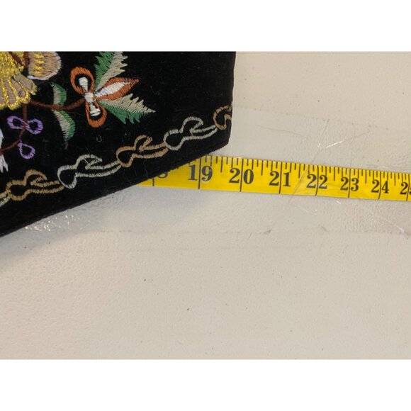 New Directions Vest Embroidered Black Velvet Artisanal Floral Design Medium - Picture 8 of 8